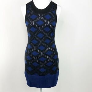 IIsli Knit Tank Dress Black Blue Soft Stretchy Petite Large Sample See Measureme